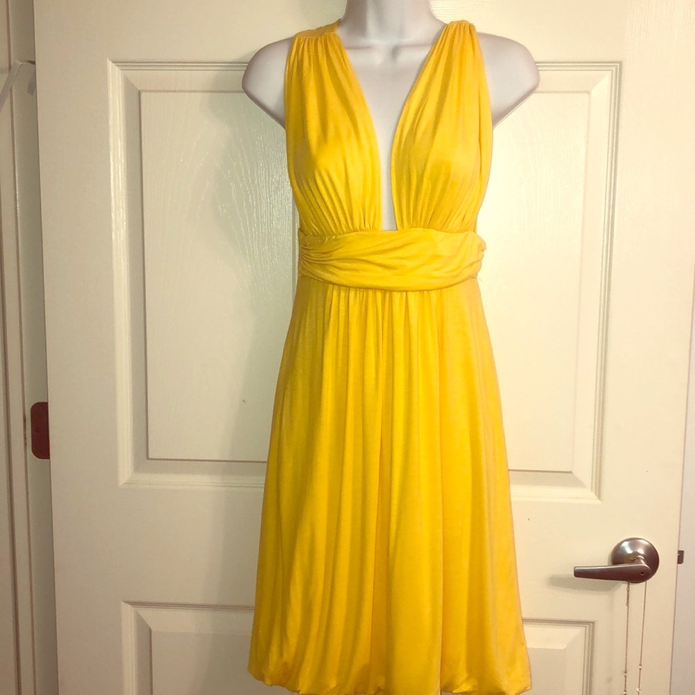 Yellow sexy summer dress